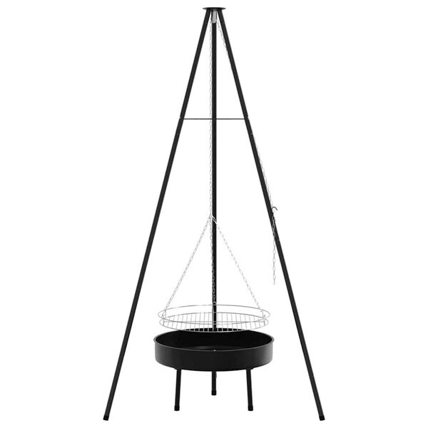 vidaXL Bål tripod Sort 92 x 92 x 171.5 cm Metal