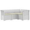 vidaXL 4-Persons Have Sofa med Puder Rattan Look PP Hvid
