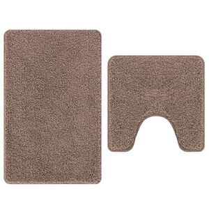 vidaXL Anti-skid badev&aelig;gs m&aring;ttes&aelig;t 2 stk. Brun 50 x 50 cm PP