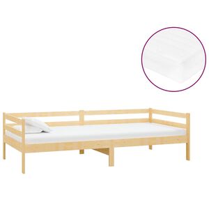 vidaXL daybed med madras 90x200 cm massivt fyrretræ
