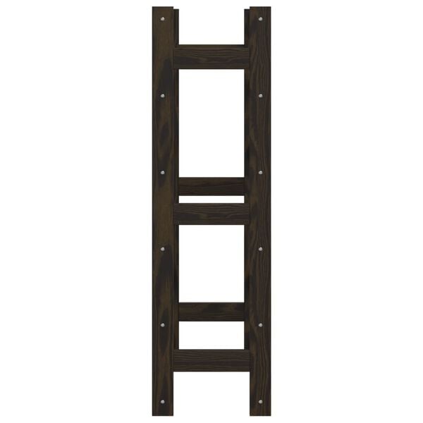 vidaXL vinreol til 30 flasker massivt fyrretræ sort