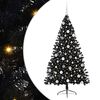 vidaXL Kunstig Forbelyst Juletr&aelig; Sort 180 cm PVC