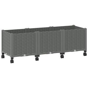 vidaXL Havekrukke med hjul Lysegr&aring; 120 x 40 x 48 cm PP