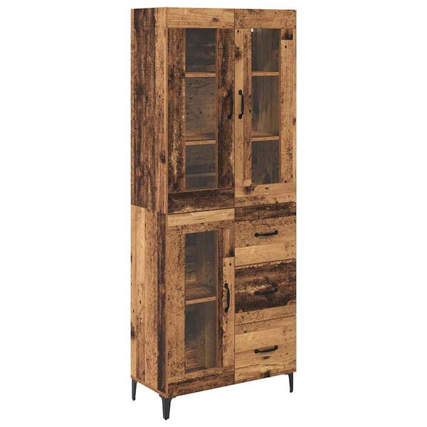 vidaXL Highboard Gammelt tr&aelig; 69,5 x 34 x 180 cm Konstrueret tr&aelig;