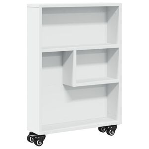 vidaXL smal opbevaringsvogn 48x13x68 cm konstrueret tr&aelig; hvid