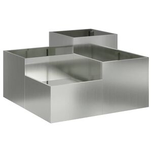 vidaXL Have Blomsterkrukke S&oslash;lv 80 x 80 x 48 cm Galvaniseret st&aring;l