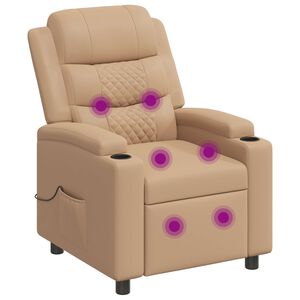 vidaXL Massagel&aelig;nestol Cappuccino 75 x 93 x 98 cm Stof