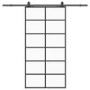 vidaXL skyded&oslash;r med hardwares&aelig;t 102x205 cm ESG glas sort
