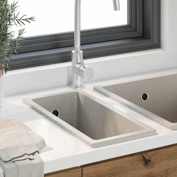 vidaXL Køkkenvask Beige 21 x 44 x 14 cm Granit