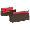 vidaXL Havesofa S&aelig;t med pude med opbevaring 7 pcs Brun Poly Rattan