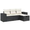 vidaXL sofas&aelig;t til haven 4 dele med hynder polyrattan sort