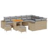 vidaXL Havesofa Sæt 12 pcs Beige polyrattan