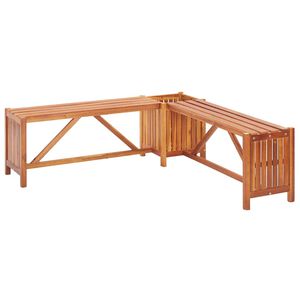 vidaXL hj&oslash;rneb&aelig;nk med plantekasse 117x117x40 cm massivt akacietr&aelig;