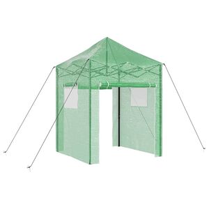 vidaXL Drivhus med op-poppende ramme Gr&oslash;n 200 x 200 x 300 cm Jern