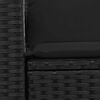 vidaXL 2-personers havesofa med hynder polyrattan sort