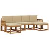 vidaXL Udend&oslash;rs sofagruppe med pude 6 pcs Naturlig og Beige Polyester