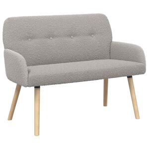 vidaXL 2-personers sofa med ben i massivt tr&aelig; Lysegr&aring; Boucl&eacute;