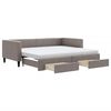 vidaXL daybed med udtr&aelig;k og skuffer 90x200 cm stof gr&aring;brun