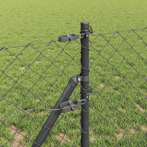 vidaXL Hegnsp&aelig;l Gr&aring; 10 x 0,8 m (60 x 60 mm mesh) St&aring;l og PVC