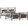 vidaXL sengeramme 150x200 cm uden madras konstrueret tr&aelig; brunt eg
