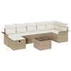 vidaXL Havesofa S&aelig;t med pude med opbevaring 8 pcs Beige Poly rattan