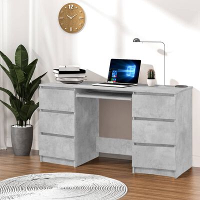 vidaXL skrivebord 140x50x77 cm konstrueret træ betongrå