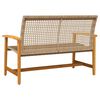 vidaXL haveb&aelig;nk 112 cm polyrattan og akacietr&aelig; beige