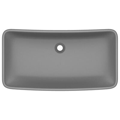 vidaXL luksuriøs håndvask 71x38 cm rektangulær keramik mat mørkegrå