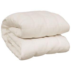 vidaXL tyngdet&aelig;ppe 150x200 cm 7 kg stof lys cremefarve