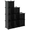 vidaXL kubeformede opbevaringskasser 9 stk. PP sort