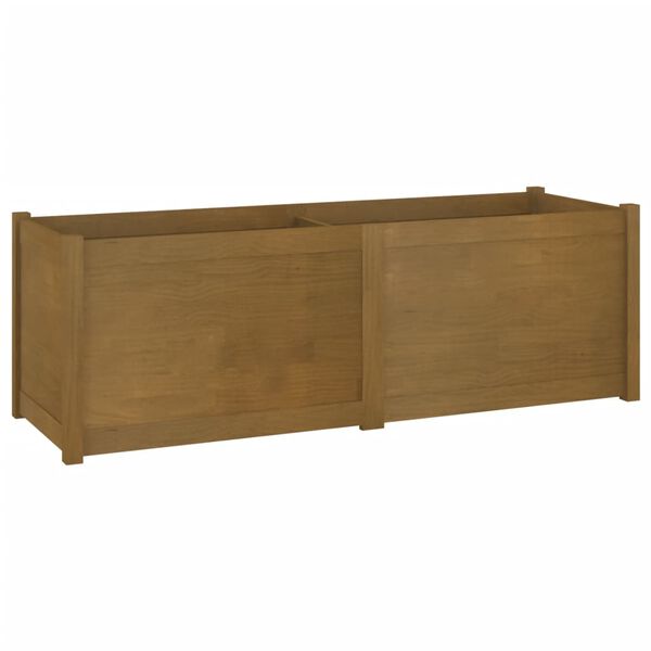 vidaXL plantekasse 150x50x50 cm massivt fyrretræ gyldenbrun