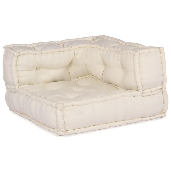 vidaXL Modulsofa 3 pcs Creme Stof