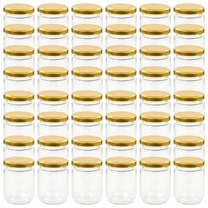 vidaXL syltet&oslash;jsglas 48 stk. med guldfarvet l&aring;g 230 ml