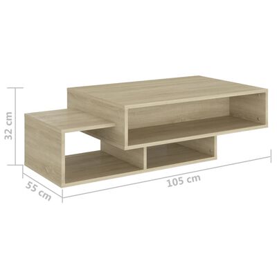 vidaXL sofabord 105x55x32 cm konstrueret træ sonoma-eg