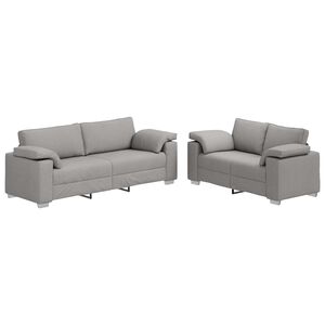 vidaXL Sofa 2 pcs Skygr&aring; 219 x 80 x 82 cm Stof
