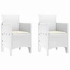 vidaXL Have Stol med pude 2 pcs Hvid 53 x 49 x 85 cm Polypropylen
