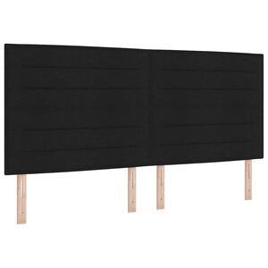 vidaXL Box spring seng med madras med LED Sort 200 x 200 cm Stof