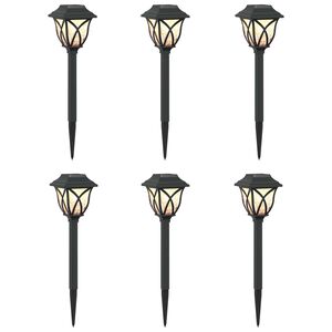 vidaXL Udend&oslash;rs sollys med jordspyd 6 pcs Varm hvid 42 cm PP