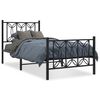 vidaXL sengeramme med sengegavl og fodg&aelig;rde 90x200 cm metal sort
