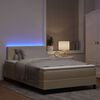 vidaXL Box spring seng med madras med LED Creme 120 x 190 cm Stof