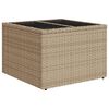 vidaXL havebord med glastop 55x55x37 cm polyrattan beige