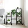 vidaXL blomsterstativ med hjul 83x25x83,5 cm jern sort