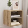 vidaXL væghængt tv-bord med LED-lys 30x28,5x30 cm artisan egetræsfarve