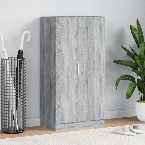 vidaXL skoskab 55x35x108 cm konstrueret tr&aelig; gr&aring; sonoma-eg