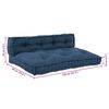 vidaXL Palle Sofa Pude 2 pcs Indigo 120 x 80 x 38 cm Stof