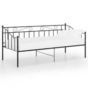 vidaXL sengestel til sovesofa 90x200 cm metal sort