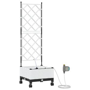 vidaXL Havekrukke med vanding og hjul Hvid 40 x 40 x 132 cm PP