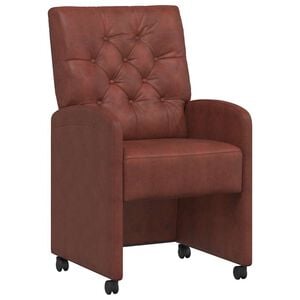 vidaXL Spisebordsstole med hjul 2 pcs Skinnende brun 58 x 67 x 97 cm