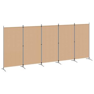 vidaXL 5-panel rumdeler Beige 433 x 180 cm Stof