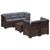 vidaXL 5-personers Havem&oslash;bel Sofa med Hynder Rattan Look PP Brun